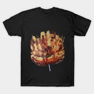 Gold, mustard and brown abstract carnation T-Shirt